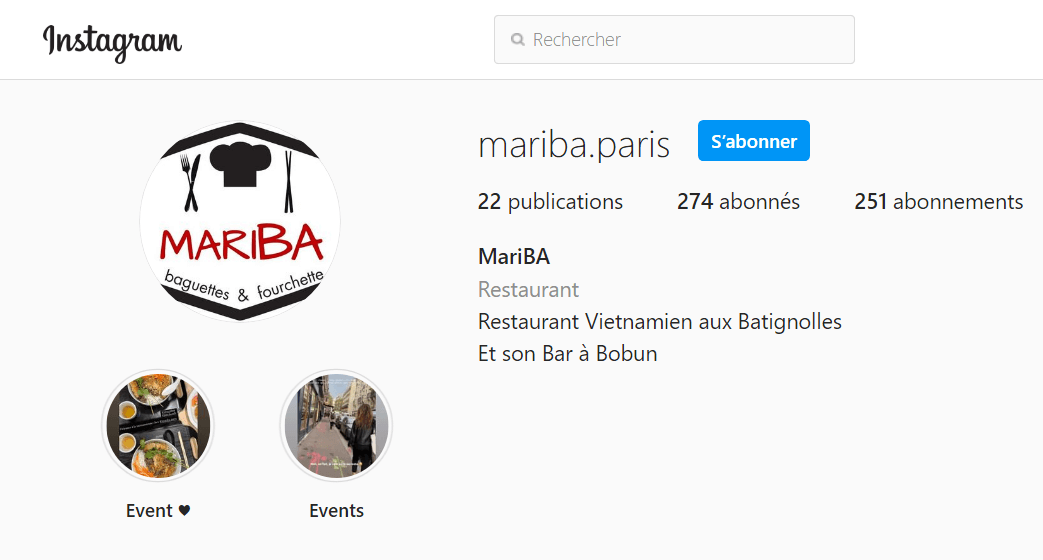 profil instagram mariba
